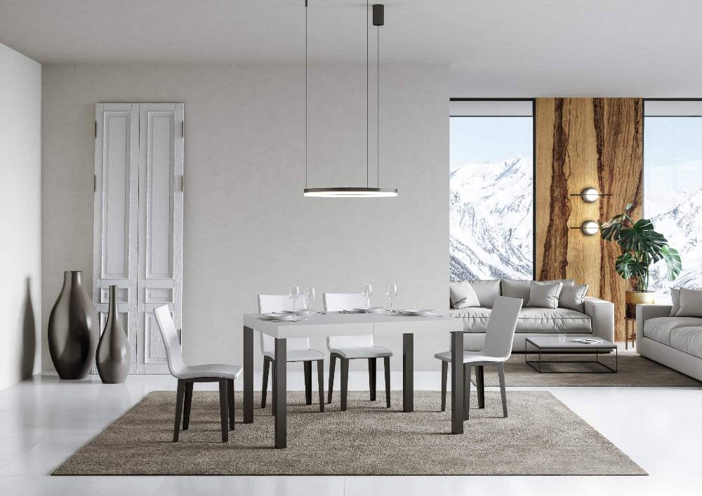 Itamoby Tavolo allungabile 90X140/244 cm Everyday Premium Bianco Frassino telaio Antracite Affare Del Giorno