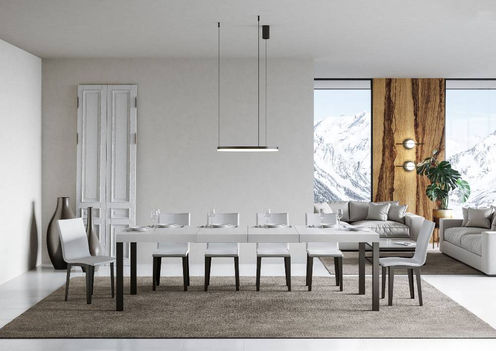 Itamoby Tavolo allungabile 90X140/244 cm Everyday Premium Bianco Frassino telaio Antracite Affare Del Giorno