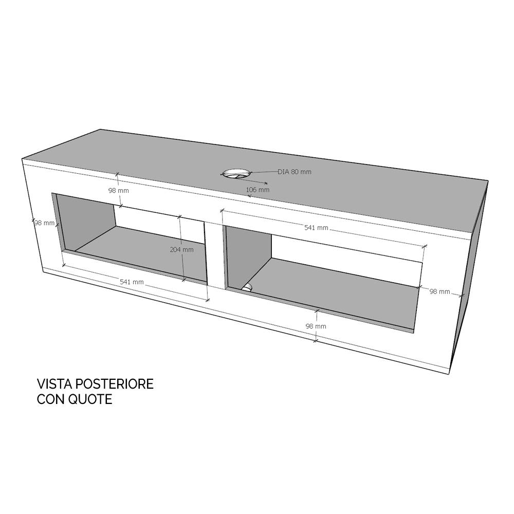 Itamoby Pensile TV Ribalta con passa cavi L.133,6H.40 P.39,5 Quercia Natura Grandi sconti
