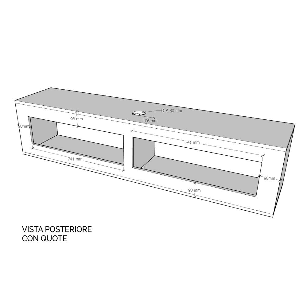 Itamoby Pensile TV Ribalta con passa cavi L.173,6 H.40 P.39,5 Bianco Frassino Offerte