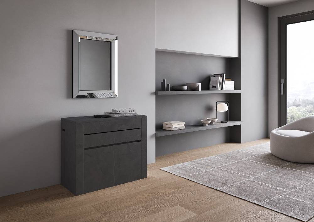 Itamoby Consolle allungabile Evolve con Panca inferiore e superiore Antracite Moda
