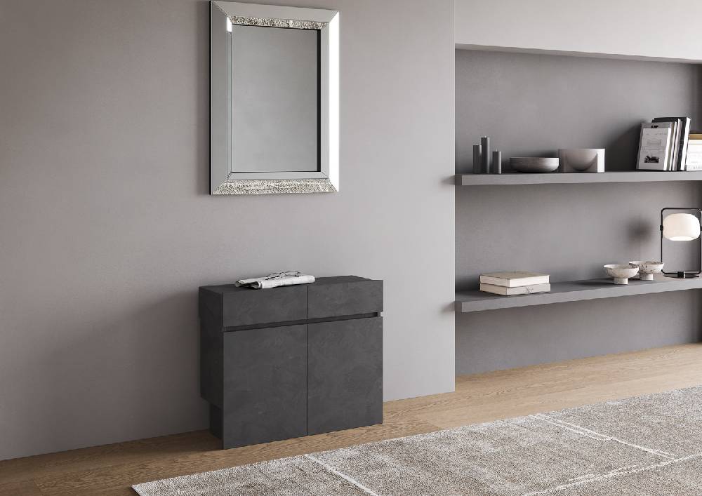 Itamoby Consolle allungabile Evolve con Panca inferiore e superiore Antracite Moda