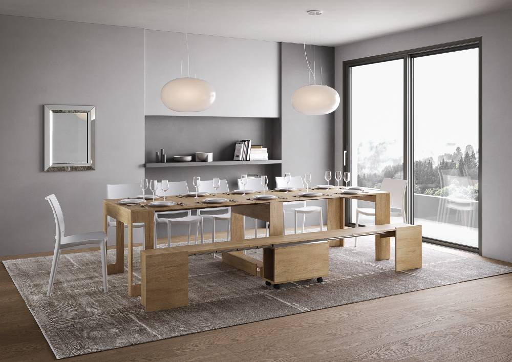 Itamoby Consolle allungabile Evolve con Panca inferiore Quercia Natura 2025