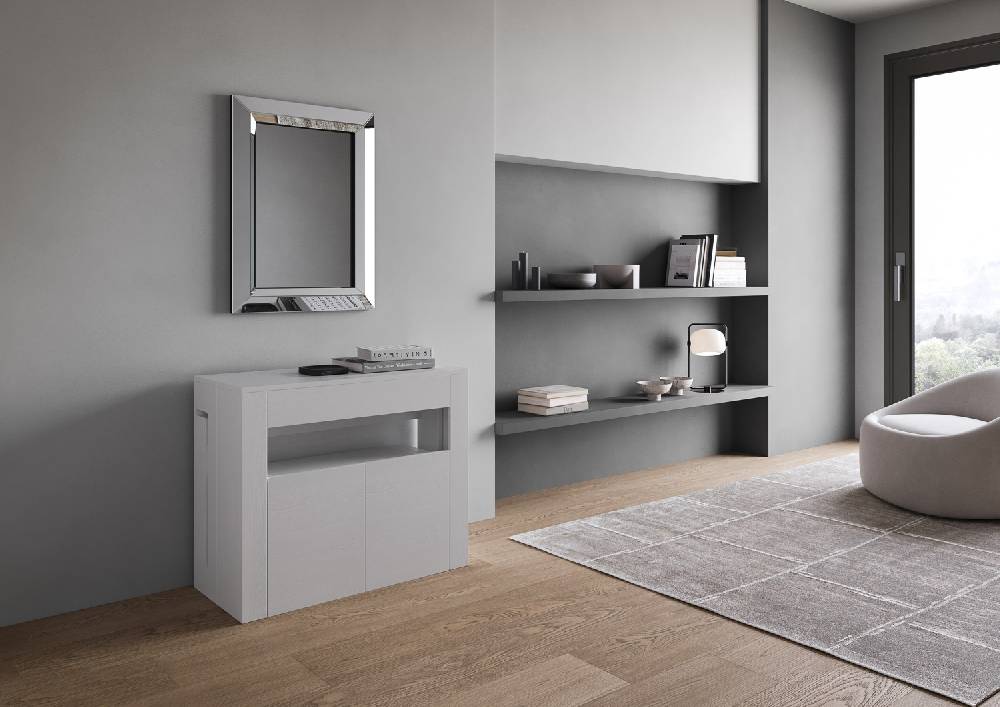 Itamoby Consolle allungabile Evolve con Panca inferiore Bianco Frassino In Linea