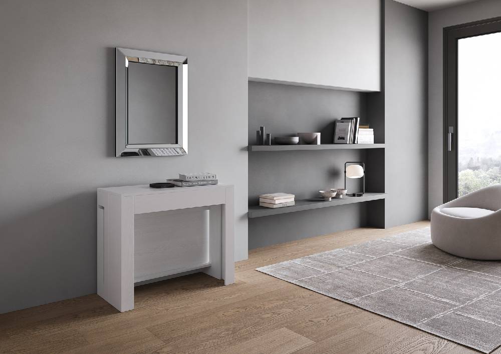 Itamoby Consolle allungabile Evolve con Panca inferiore Bianco Frassino In Linea