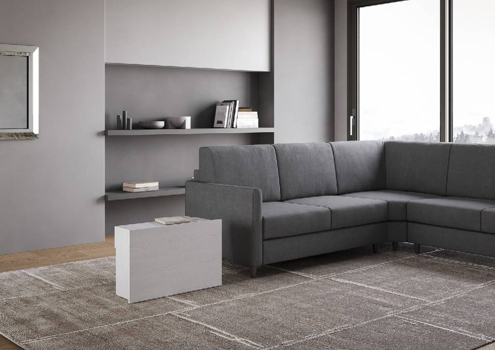 Itamoby Consolle allungabile Evolve con Panca inferiore Bianco Frassino In Linea