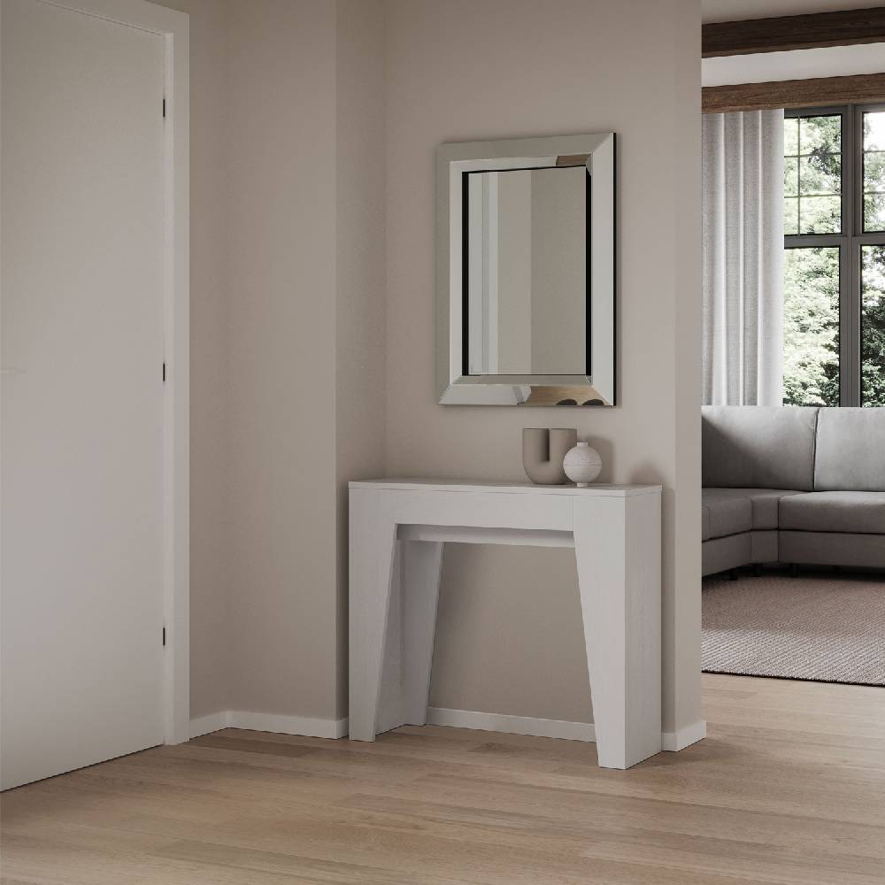 Itamoby Consolle allungabile 90×25/181 cm Narrow Bianco Frassino Soddisfazione Garantita
