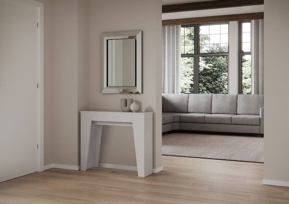 Itamoby Consolle allungabile 90×25/181 cm Narrow Bianco Frassino Soddisfazione Garantita