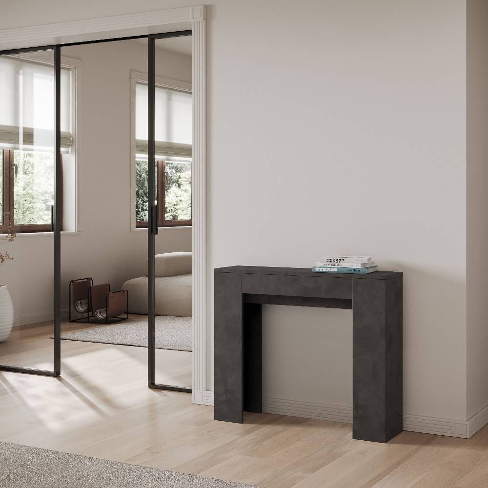 Itamoby Consolle allungabile 90×25/181 cm Slick Antracite Qualità Garantita