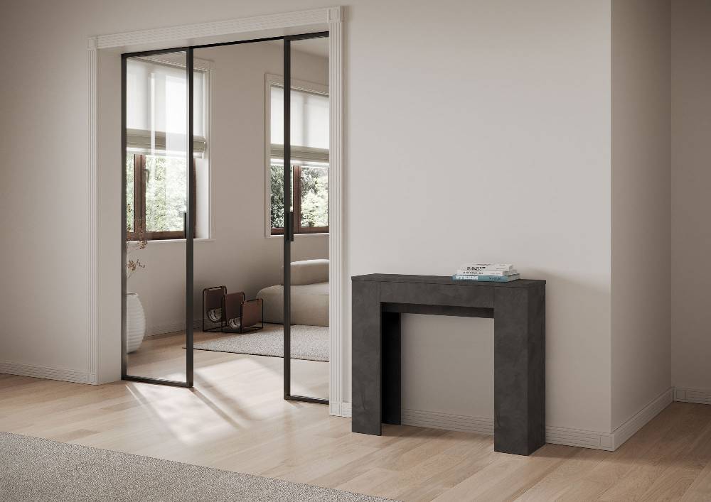 Itamoby Consolle allungabile 90×25/181 cm Slick Antracite Qualità Garantita