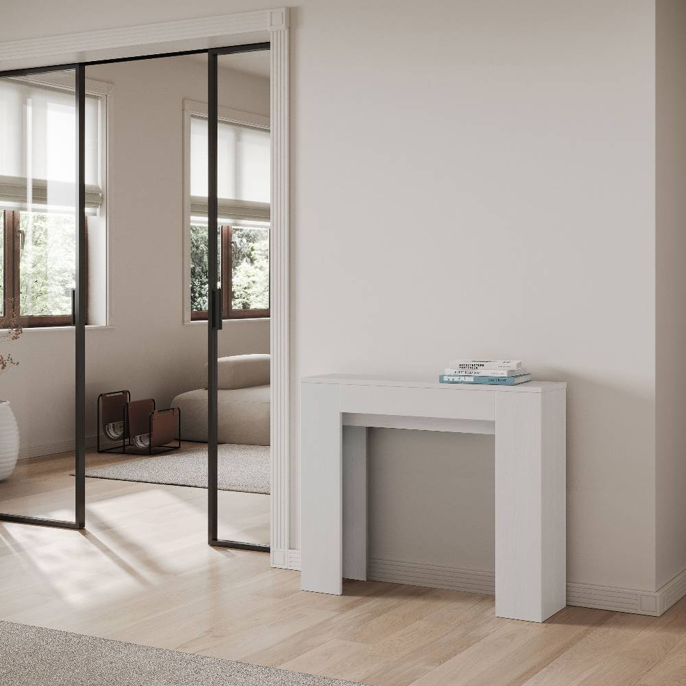Itamoby Consolle allungabile 90×25/181 cm Slick Bianco Frassino Consegna Veloce