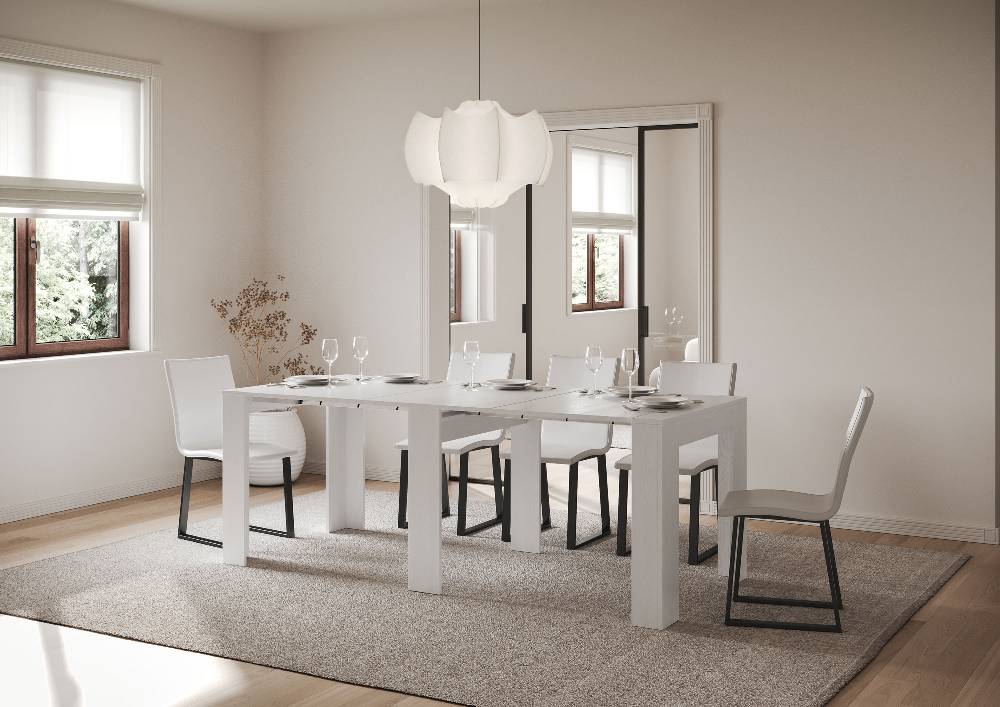 Itamoby Consolle allungabile 90×25/181 cm Slick Bianco Frassino Consegna Veloce
