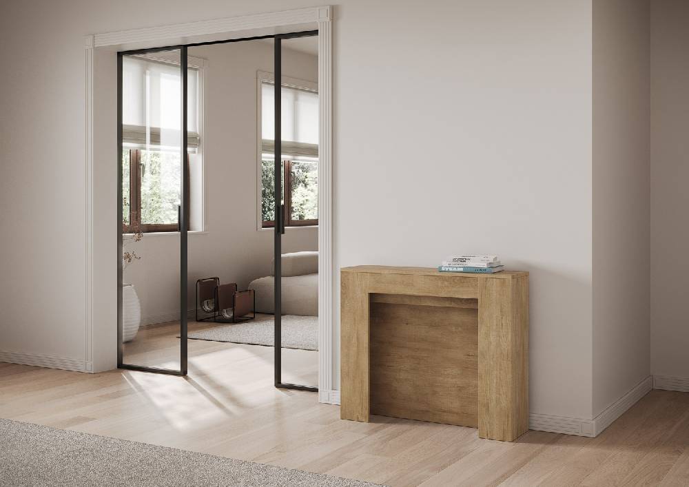 Itamoby Consolle allungabile 90×25/211 cm Kiba Quercia Natura Convenienza