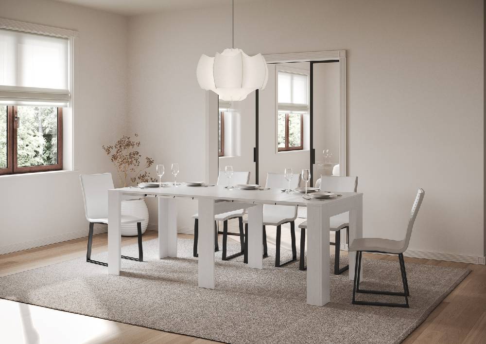 Itamoby Consolle allungabile 90×25/211 cm Kiba Bianco Frassino Novità