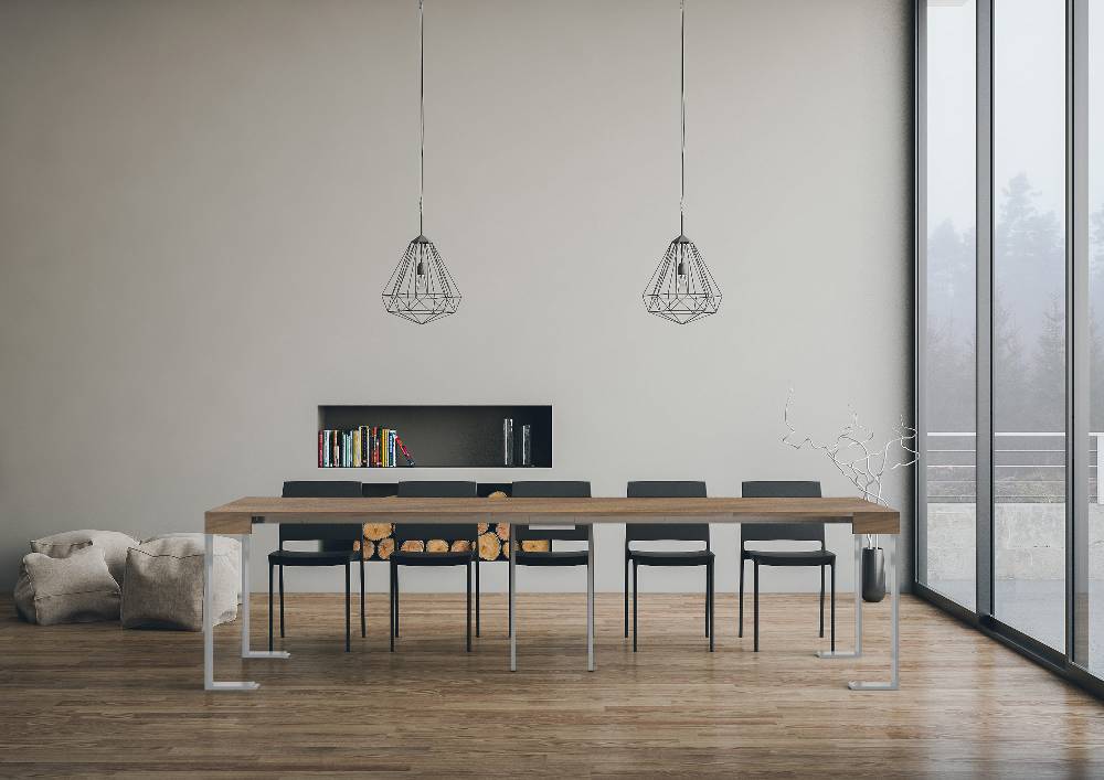 Itamoby Consolle allungabile 90×40/300 cm Tecno Noce telaio Bianco I Più Venduti