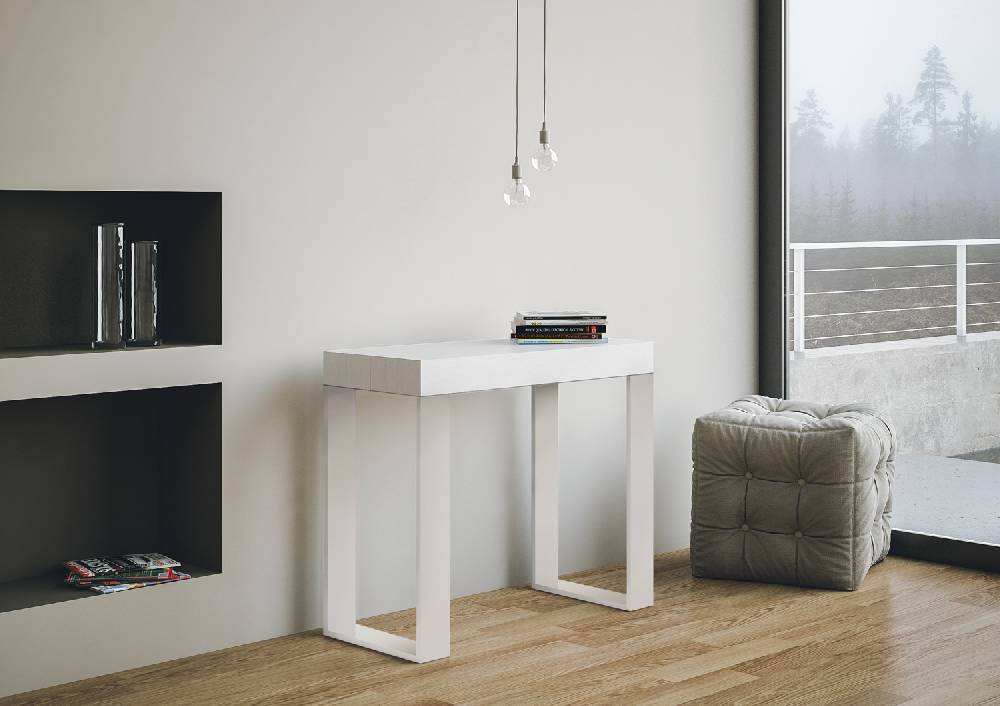 Itamoby Consolle allungabile 90×40/300 cm Tecno Bianco Frassino telaio Bianco Offerta