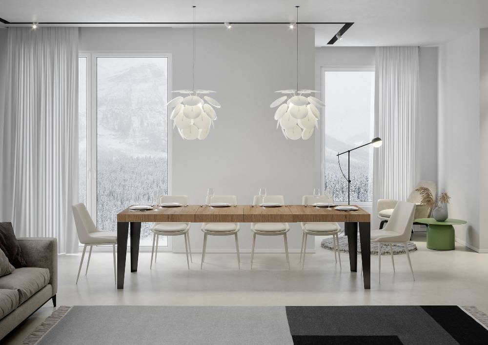 Itamoby Tavolo allungabile 90×160/264 cm Flame Premium Quercia Natura telaio Antracite I Più Venduti