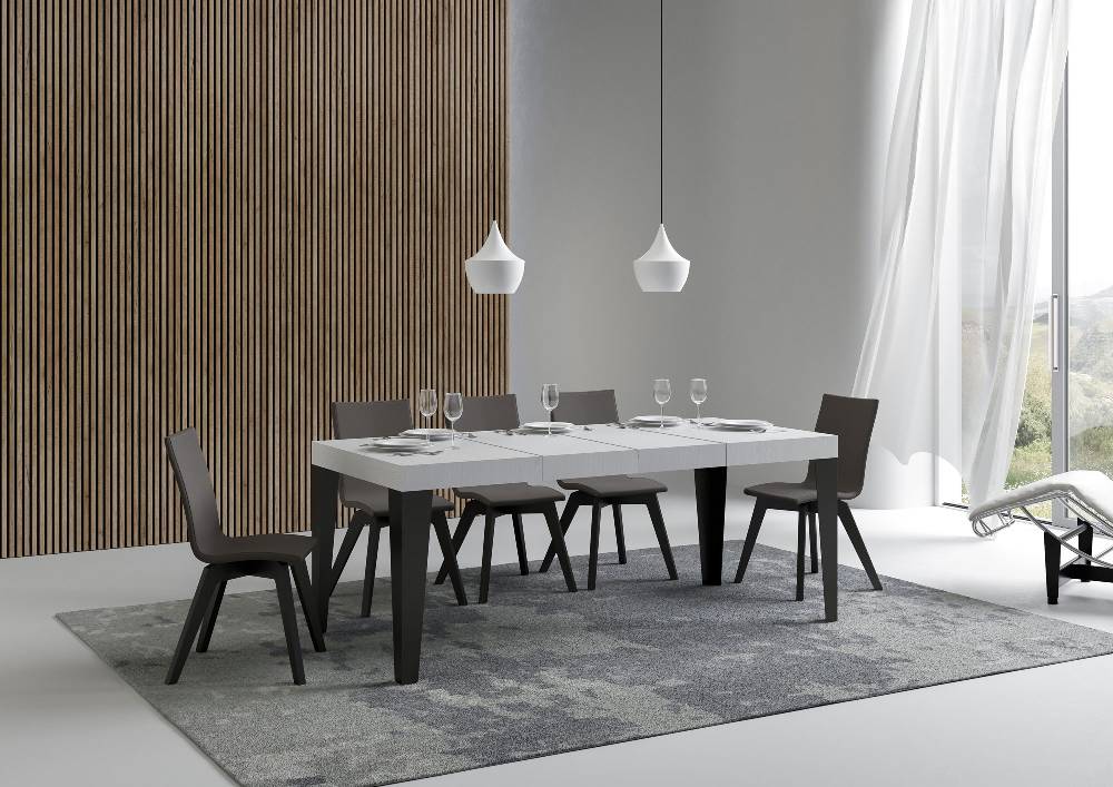 Itamoby Tavolo allungabile 90×130/234 cm Flame Premium Bianco Frassino telaio Antracite 2025