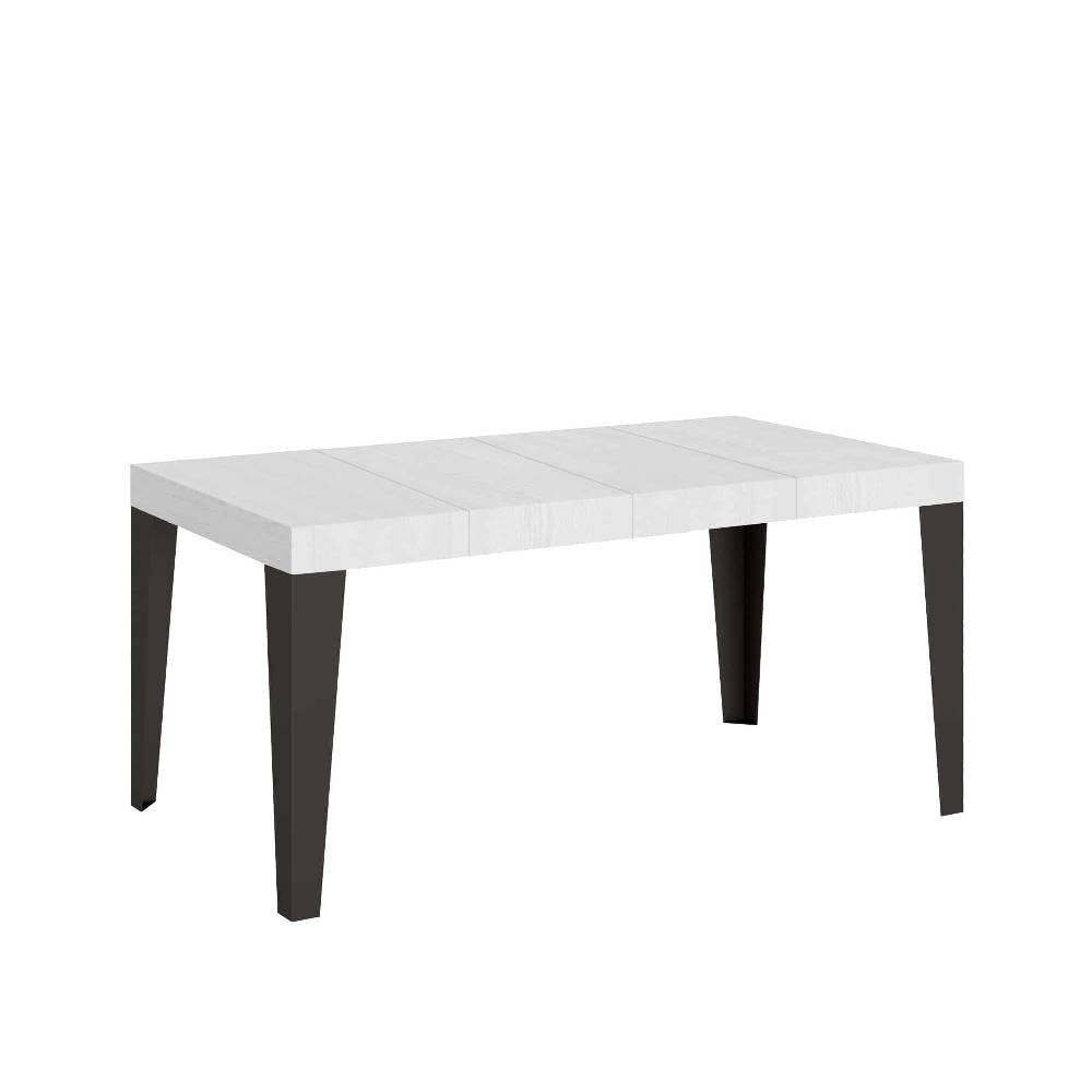 Itamoby Tavolo allungabile 90X120/224 cm Flame Premium Bianco Frassino telaio Antracite