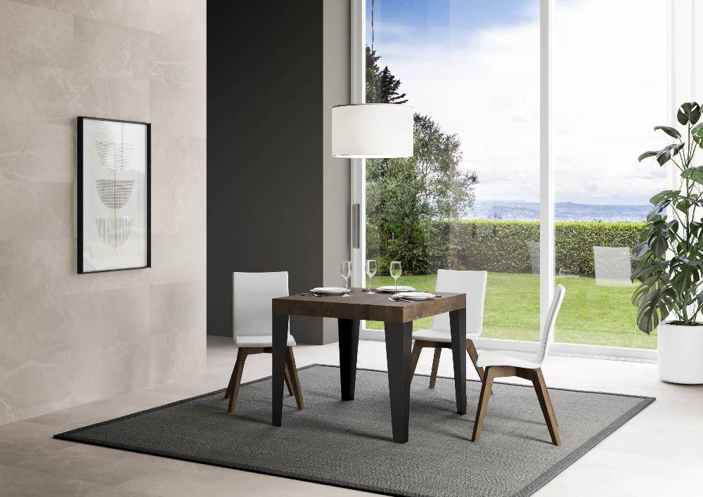Itamoby Tavolo allungabile 90×90/246 cm Flame Premium Noce telaio Antracite Promozione