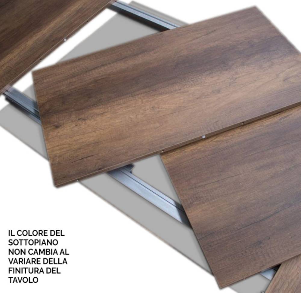 Itamoby Tavolo allungabile 90×90/246 cm Flame Premium Bianco Frassino telaio Antracite Soddisfazione Garantita