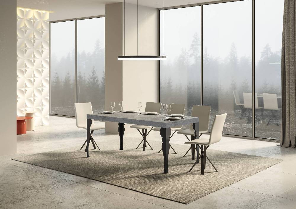 Itamoby Tavolo allungabile 90×180/284 cm Paxon Premium Cemento telaio Antracite Negozi Online