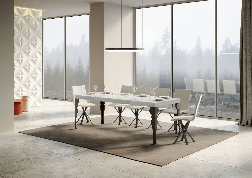 Itamoby Tavolo allungabile 90×180/284 cm Paxon Premium Bianco Frassino telaio Antracite Consegna Veloce