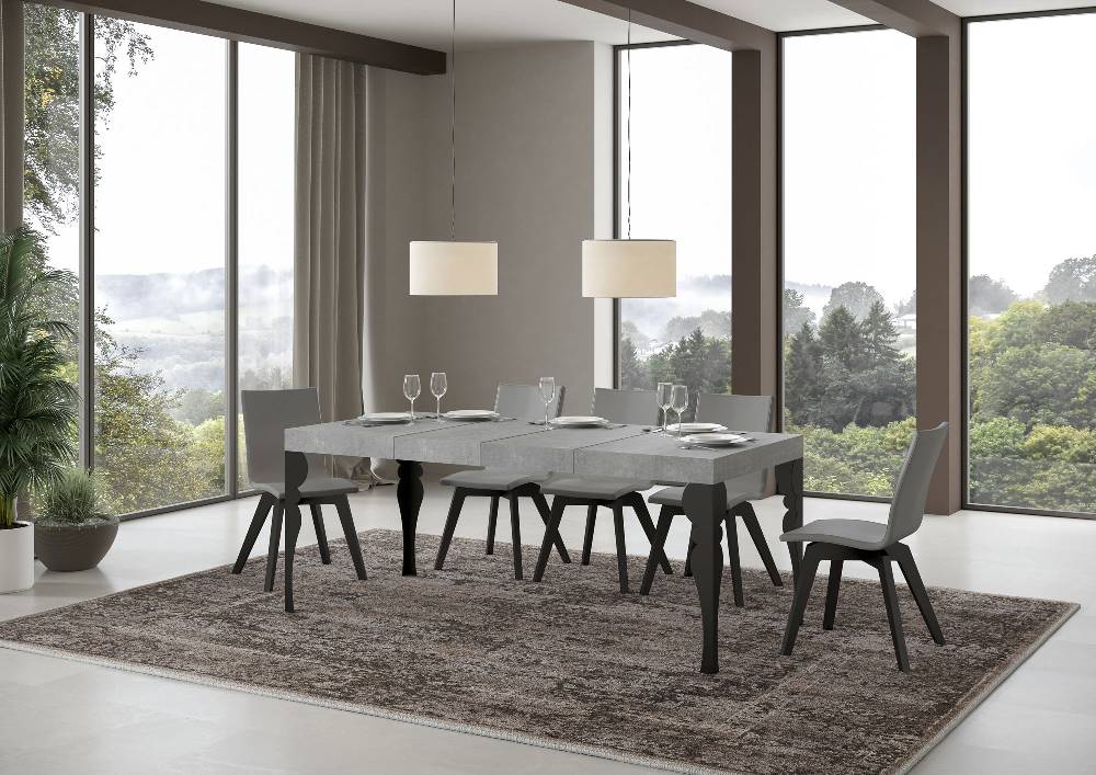 Itamoby Tavolo allungabile 90X140/244 cm Paxon Premium Cemento telaio Antracite Sottocosto