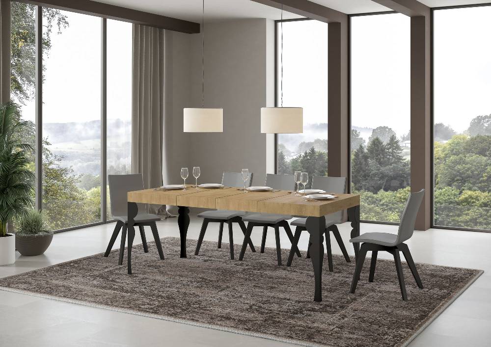 Itamoby Tavolo allungabile 90X140/244 cm Paxon Premium Quercia Natura telaio Antracite Convenienza