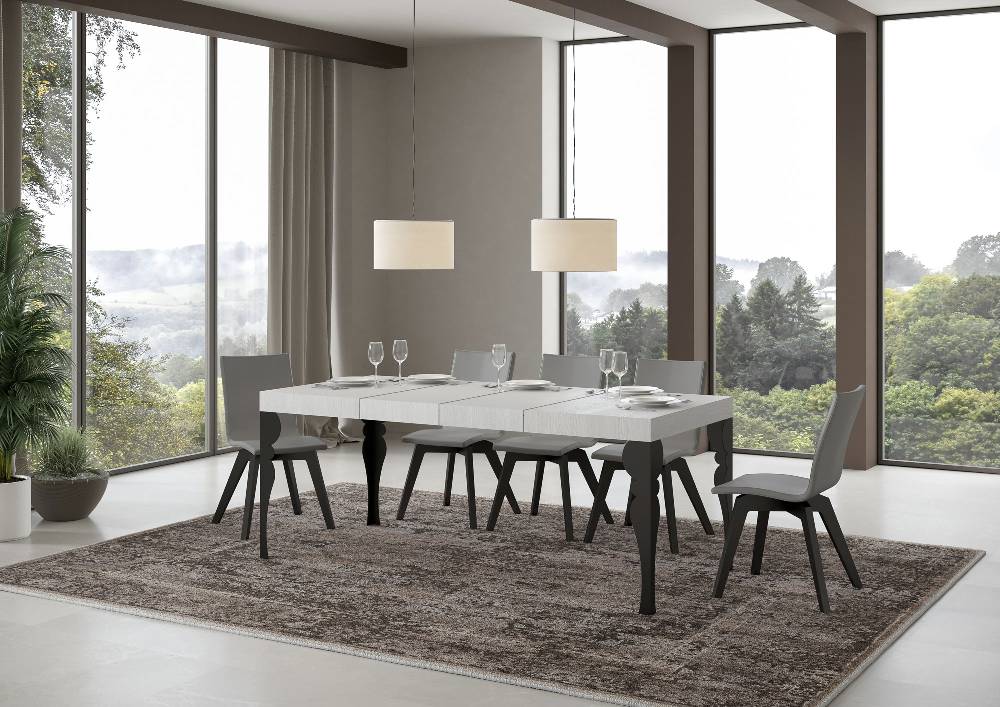 Itamoby Tavolo allungabile 90X140/244 cm Paxon Premium Bianco Frassino telaio Antracite Novità