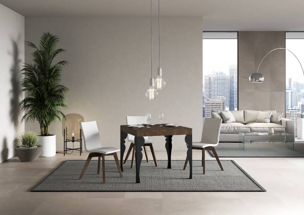 Itamoby Tavolo allungabile 90×90/246 cm Paxon Premium Noce telaio Antracite Offerte