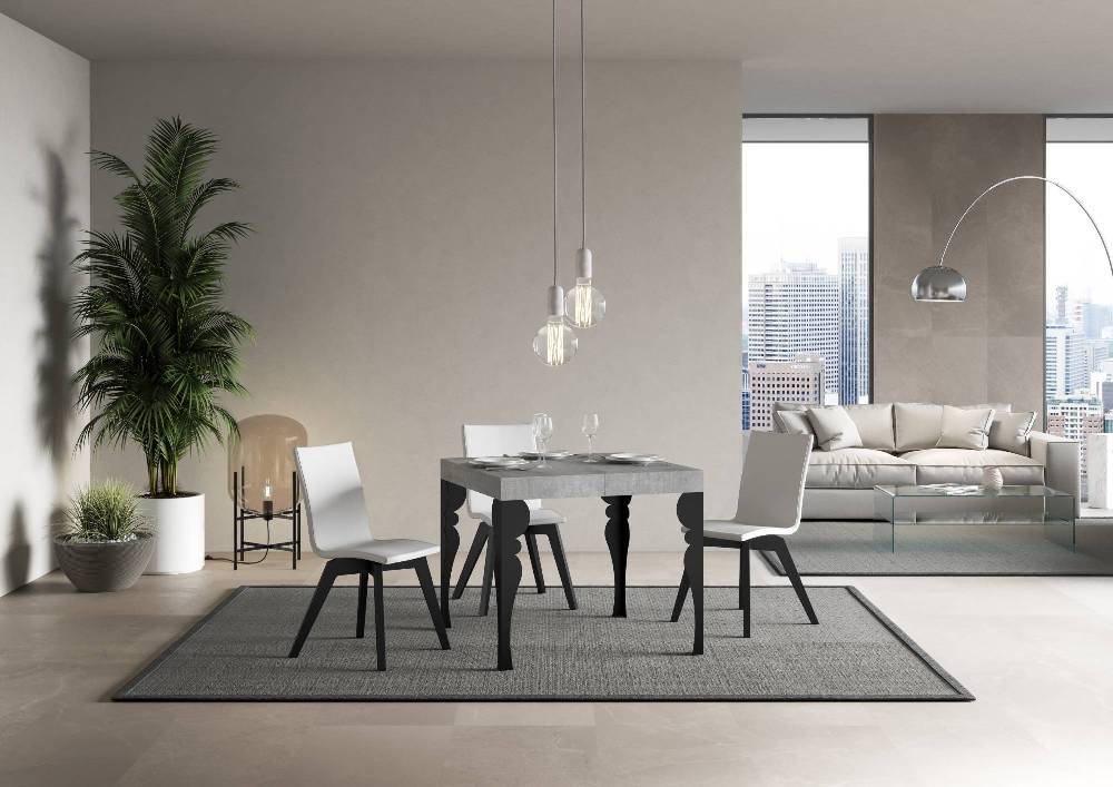 Itamoby Tavolo allungabile 90×90/246 cm Paxon Premium Cemento telaio Antracite Hotsell