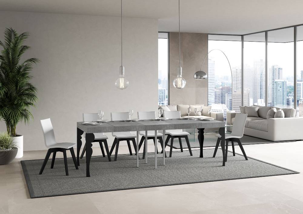 Itamoby Tavolo allungabile 90×90/246 cm Paxon Premium Cemento telaio Antracite Hotsell