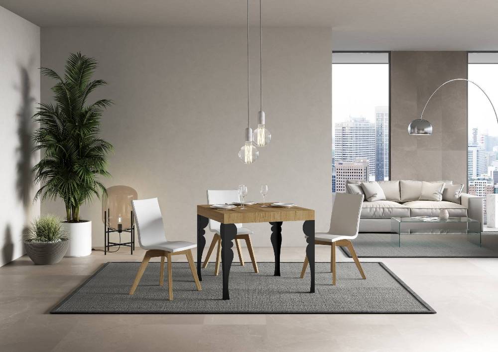 Itamoby Tavolo allungabile 90×90/246 cm Paxon Premium Quercia Natura telaio Antracite Vendita Calda