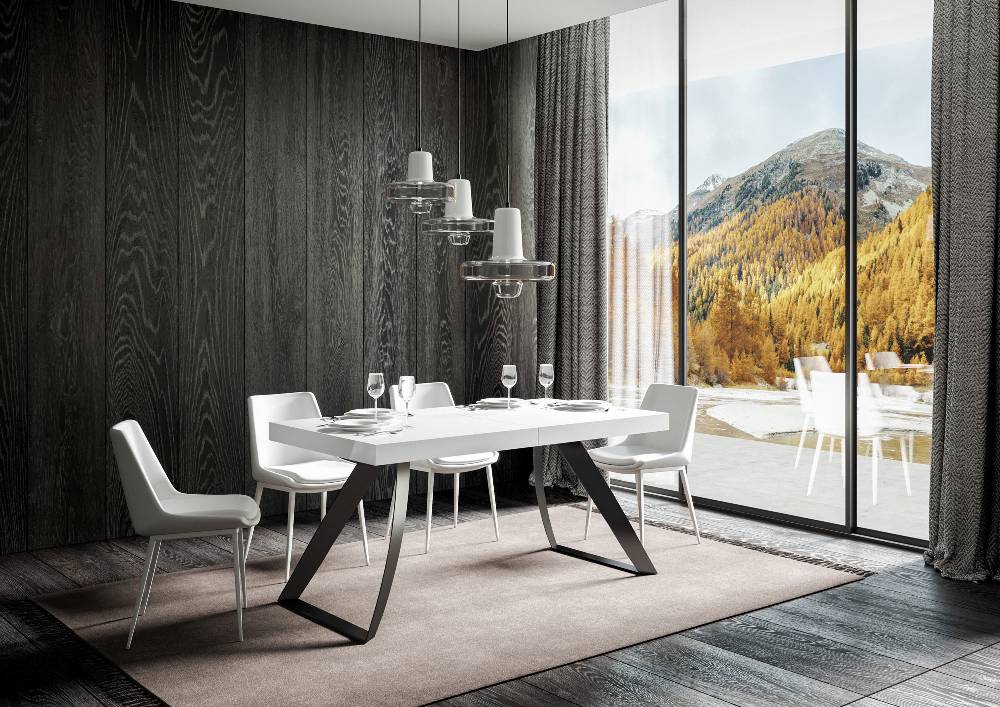 Itamoby Tavolo allungabile 90×180/284 cm Proxy Premium Bianco Frassino telaio Antracite Negozio