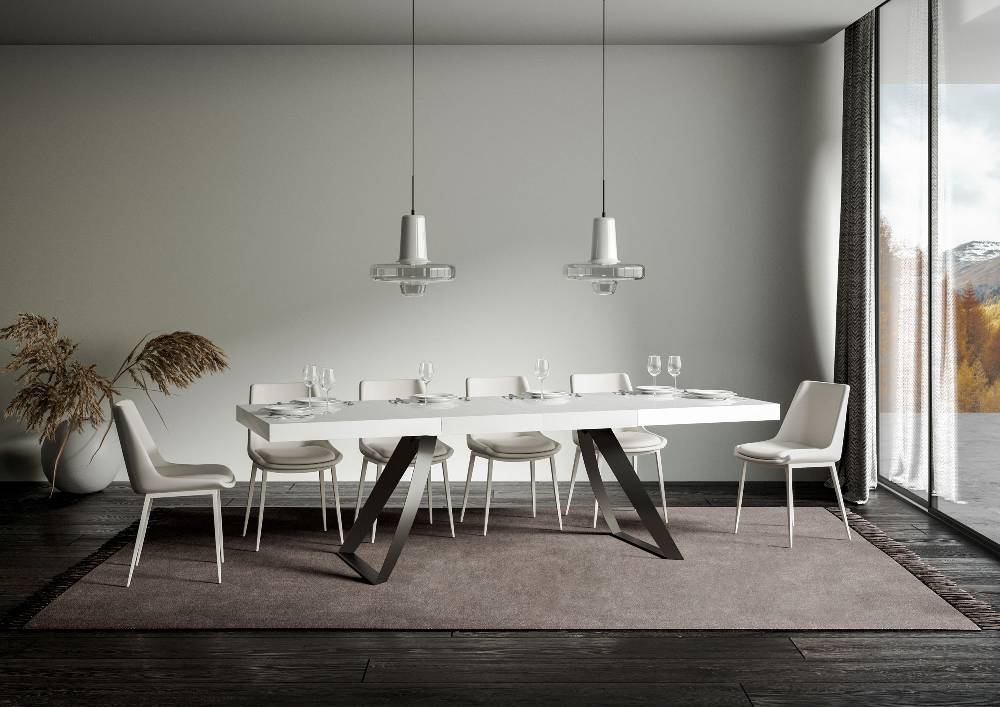 Itamoby Tavolo allungabile 90×180/284 cm Proxy Premium Bianco Frassino telaio Antracite Negozio