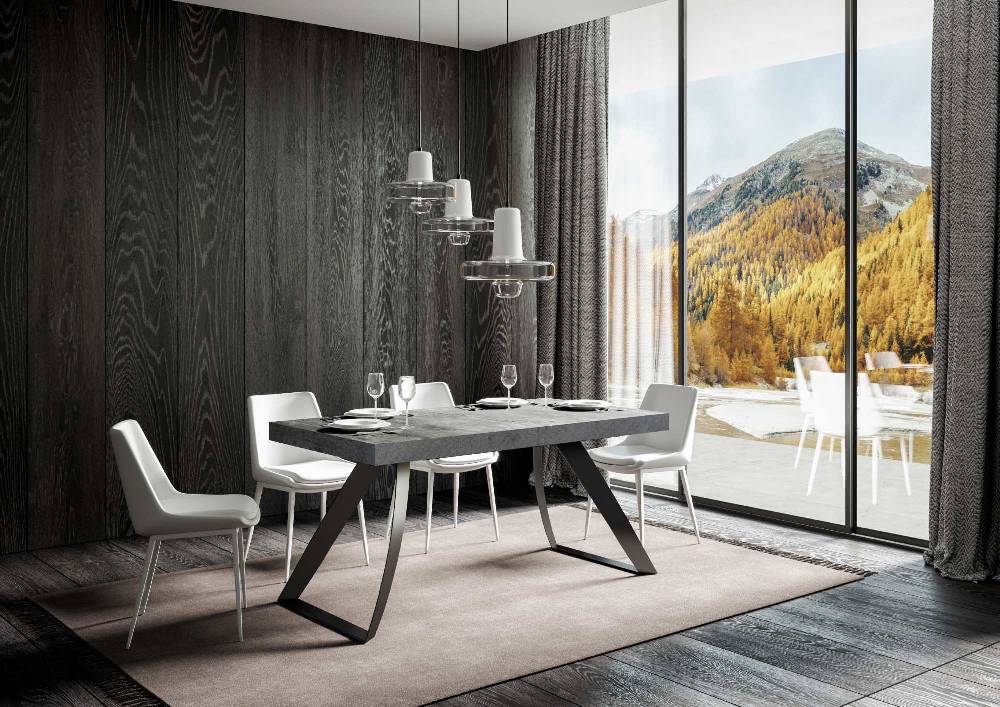 Itamoby Tavolo allungabile 90×160/264 cm Proxy Premium Cemento telaio Antracite Nuova