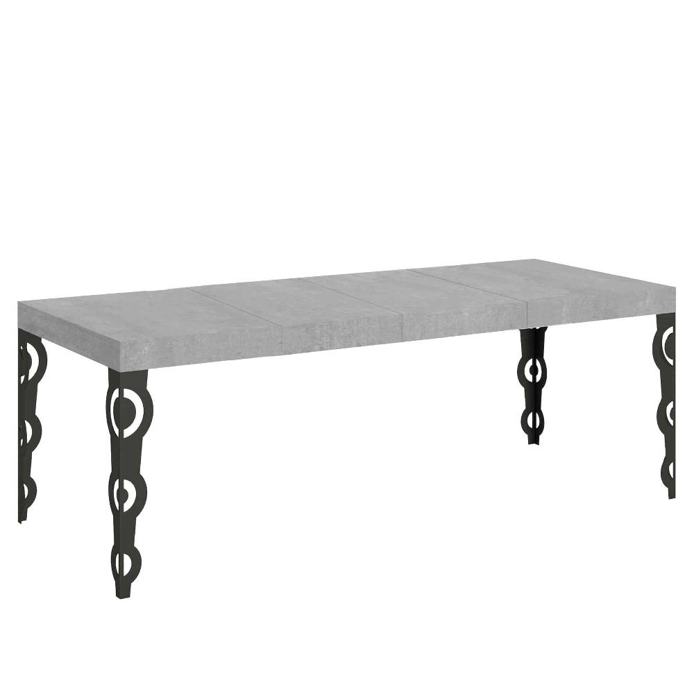 Itamoby Tavolo allungabile 90×160/264 cm Karamay Premium Cemento telaio Antracite