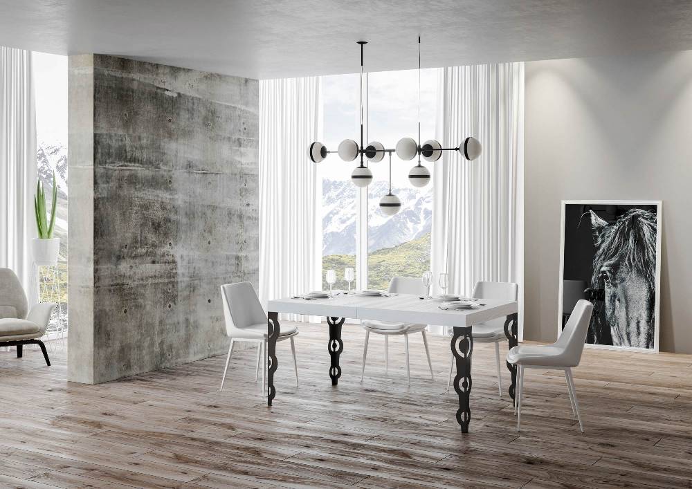 Itamoby Tavolo allungabile 90×160/264 cm Karamay Premium Bianco Frassino telaio Antracite Vendita