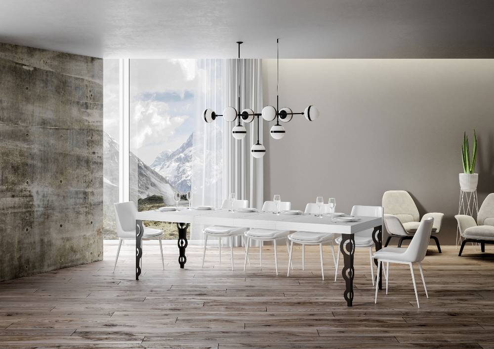 Itamoby Tavolo allungabile 90×160/264 cm Karamay Premium Bianco Frassino telaio Antracite Vendita