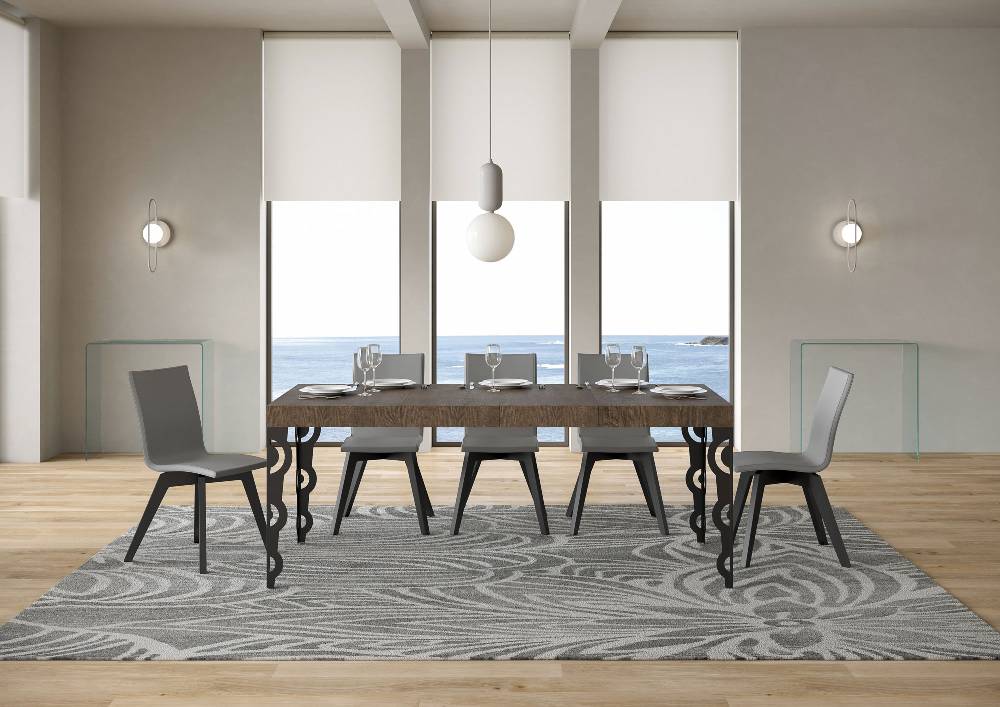 Itamoby Tavolo allungabile 90×130/234 cm Karamay Premium Noce telaio Antracite Qualità Garantita
