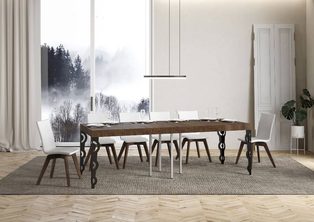 Itamoby Tavolo allungabile 90×90/246 cm Karamay Premium Noce telaio Antracite Prezzo Ridotto