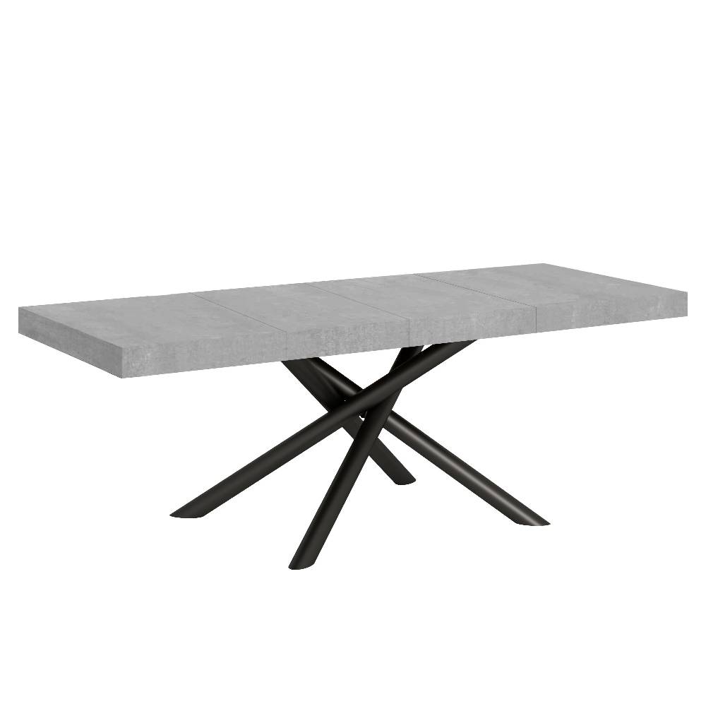 Itamoby Tavolo allungabile 90×180/284 cm Famas Premium Cemento telaio Antracite