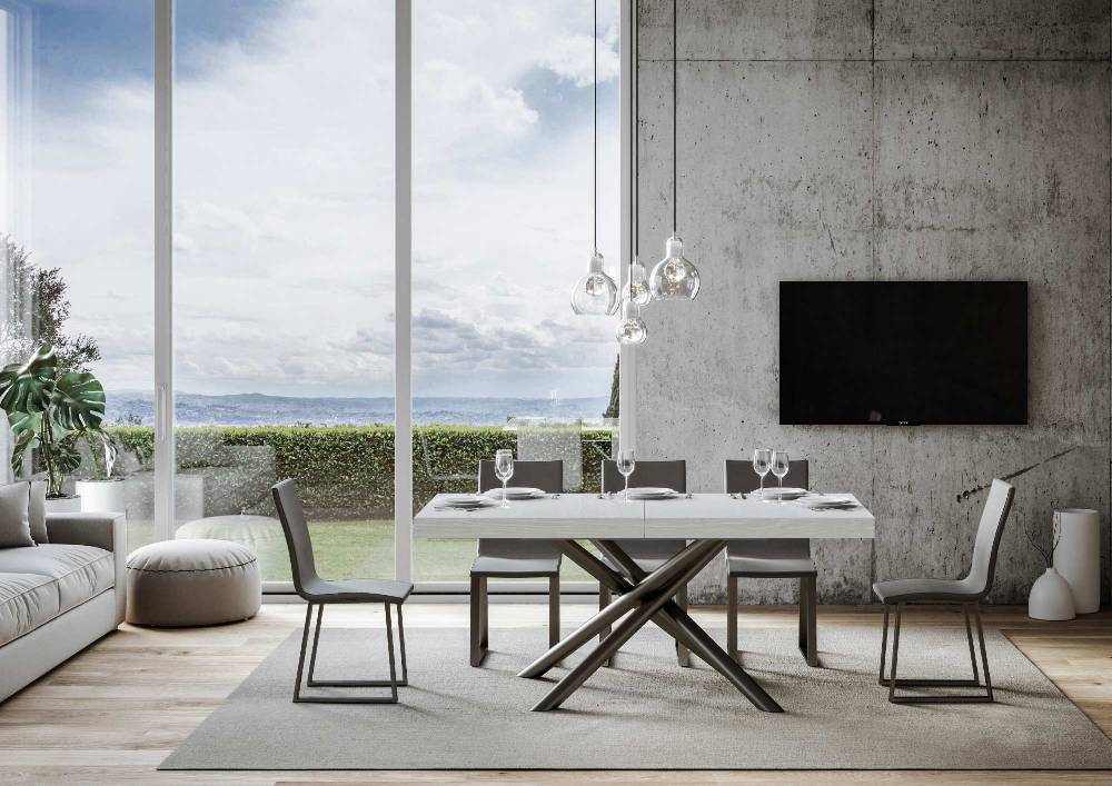 Itamoby Tavolo allungabile 90×180/284 cm Famas Premium Bianco Frassino telaio Antracite Economico