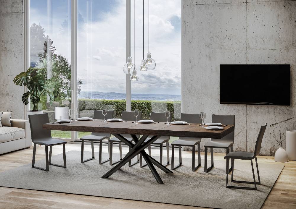 Itamoby Tavolo allungabile 90×160/264 cm Famas Premium Noce telaio Antracite Qualità