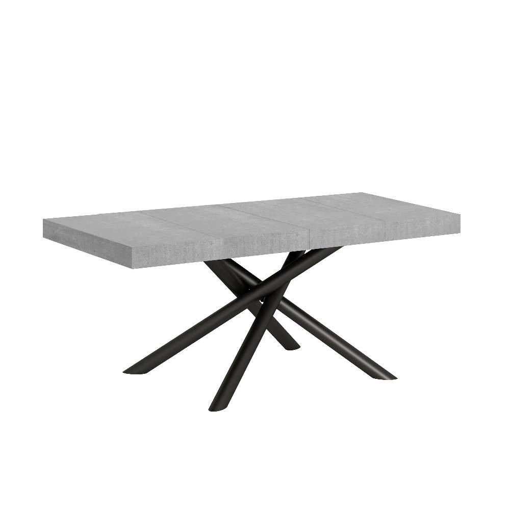 Itamoby Tavolo allungabile 90×140/244 cm Famas Premium Cemento telaio Antracite