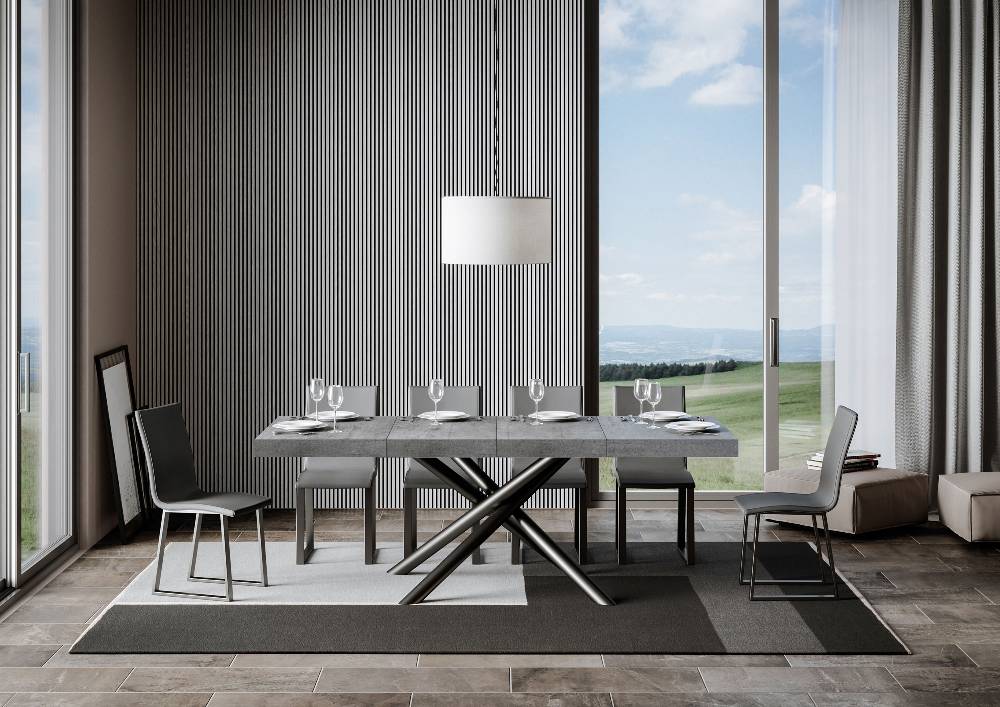Itamoby Tavolo allungabile 90×130/234 cm Famas Premium Cemento telaio Antracite Consegna Veloce