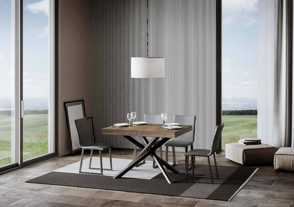Itamoby Tavolo allungabile 90×120/224 cm Famas Premium Noce telaio Antracite Shopping Online
