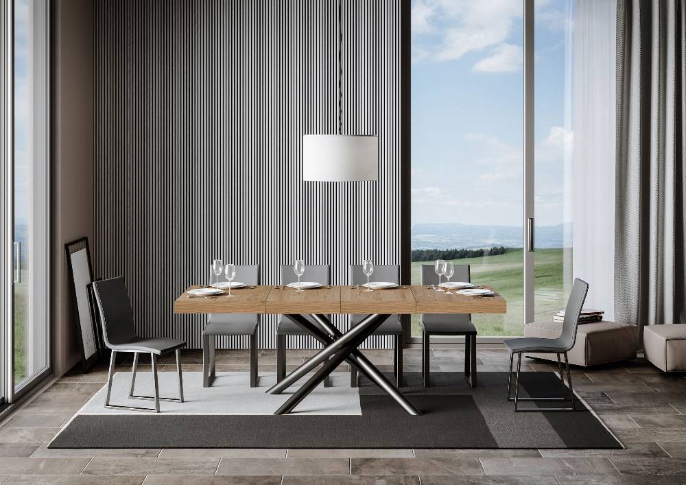 Itamoby Tavolo allungabile 90×120/224 cm Famas Premium Quercia Natura telaio Antracite Prezzo Ridotto