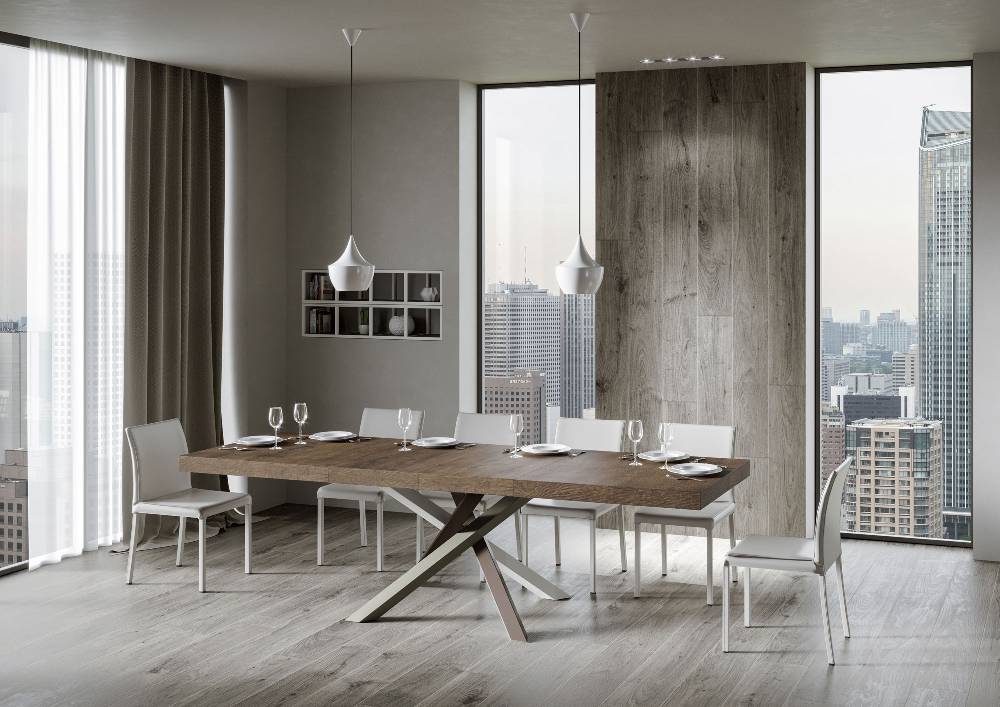 Itamoby Tavolo allungabile 90×180/284 cm Volantis Premium Noce telaio 4/C Convenienza
